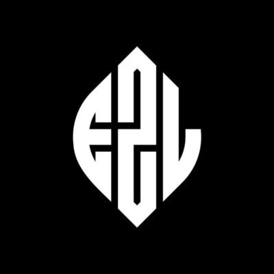 EZL circle letter logo design with circle and ellipse shape. EZL ellipse letters with typographic style. The three initials form a circle logo. EZL Circle Emblem Abstract Monogram Letter Mark Vector.