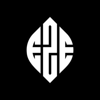 diseño de logotipo de letra de círculo eze con forma de círculo y elipse. eze letras elipses con estilo tipográfico. las tres iniciales forman un logo circular. eze círculo emblema resumen monograma letra marca vector. vector