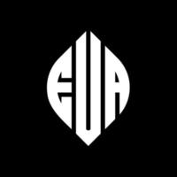 EUA circle letter logo design with circle and ellipse shape. EUA ellipse letters with typographic style. The three initials form a circle logo. EUA Circle Emblem Abstract Monogram Letter Mark Vector. vector