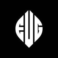EUG circle letter logo design with circle and ellipse shape. EUG ellipse letters with typographic style. The three initials form a circle logo. EUG Circle Emblem Abstract Monogram Letter Mark Vector. vector