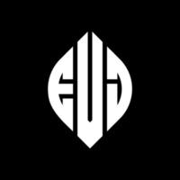 diseño de logotipo de letra de círculo evj con forma de círculo y elipse. letras de elipse evj con estilo tipográfico. las tres iniciales forman un logo circular. vector de marca de letra de monograma abstracto del emblema del círculo evj.