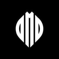 OMD circle letter logo design with circle and ellipse shape. OMD ellipse letters with typographic style. The three initials form a circle logo. OMD Circle Emblem Abstract Monogram Letter Mark Vector. vector