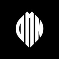 diseño de logotipo de letra de círculo omn con forma de círculo y elipse. omn letras elipses con estilo tipográfico. las tres iniciales forman un logo circular. vector de marca de letra de monograma abstracto del emblema del círculo omn.