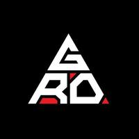 GRO triangle letter logo design with triangle shape. GRO triangle logo design monogram. GRO triangle vector logo template with red color. GRO triangular logo Simple, Elegant, and Luxurious Logo.