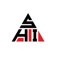 SHI triangle letter logo design with triangle shape. SHI triangle logo design monogram. SHI triangle vector logo template with red color. SHI triangular logo Simple, Elegant, and Luxurious Logo.