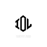 IOL letter logo design with polygon shape. IOL polygon and cube shape logo design. IOL hexagon vector logo template white and black colors. IOL monogram, business and real estate logo.