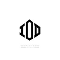 IOD letter logo design with polygon shape. IOD polygon and cube shape logo design. IOD hexagon vector logo template white and black colors. IOD monogram, business and real estate logo.