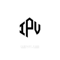 diseño de logotipo de letra ipv con forma de polígono. diseño de logotipo en forma de cubo y polígono ipv. plantilla de logotipo de vector hexagonal ipv colores blanco y negro. monograma ipv, logotipo comercial e inmobiliario.