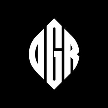 OGR circle letter logo design with circle and ellipse shape. OGR ellipse letters with typographic style. The three initials form a circle logo. OGR Circle Emblem Abstract Monogram Letter Mark Vector. vector