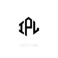 IPL letter logo design with polygon shape. IPL polygon and cube shape logo design. IPL hexagon vector logo template white and black colors. IPL monogram, business and real estate logo.