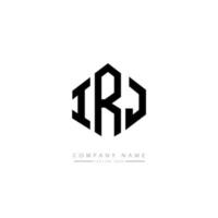 IRJ letter logo design with polygon shape. IRJ polygon and cube shape logo design. IRJ hexagon vector logo template white and black colors. IRJ monogram, business and real estate logo.