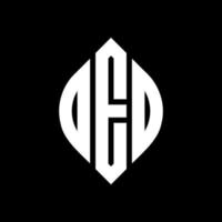 diseño de logotipo de letra de círculo oed con forma de círculo y elipse. oed letras elipses con estilo tipográfico. las tres iniciales forman un logo circular. vector de marca de letra de monograma abstracto del emblema del círculo oed.