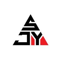 SJY triangle letter logo design with triangle shape. SJY triangle logo design monogram. SJY triangle vector logo template with red color. SJY triangular logo Simple, Elegant, and Luxurious Logo.