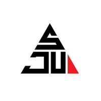 SJU triangle letter logo design with triangle shape. SJU triangle logo design monogram. SJU triangle vector logo template with red color. SJU triangular logo Simple, Elegant, and Luxurious Logo.