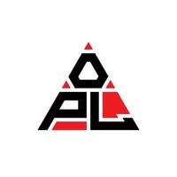 diseño de logotipo de letra triangular opl con forma de triángulo. monograma de diseño de logotipo de triángulo opl. plantilla de logotipo de vector de triángulo opl con color rojo. logotipo triangular opl logotipo simple, elegante y lujoso.