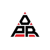 diseño de logotipo de letra triangular opr con forma de triángulo. monograma de diseño de logotipo de triángulo opr. plantilla de logotipo de vector de triángulo opr con color rojo. logo triangular opr logo simple, elegante y lujoso.