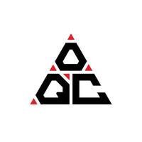 diseño de logotipo de letra triangular oqc con forma de triángulo. monograma de diseño de logotipo de triángulo oqc. plantilla de logotipo de vector de triángulo oqc con color rojo. logotipo triangular oqc logotipo simple, elegante y lujoso.