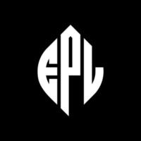 diseño de logotipo de letra de círculo epl con forma de círculo y elipse. epl elipse letras con estilo tipográfico. las tres iniciales forman un logo circular. vector de marca de letra de monograma abstracto de emblema de círculo epl.