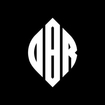 OBR circle letter logo design with circle and ellipse shape. OBR ellipse letters with typographic style. The three initials form a circle logo. OBR Circle Emblem Abstract Monogram Letter Mark Vector. vector