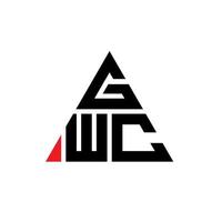 GWC triangle letter logo design with triangle shape. GWC triangle logo design monogram. GWC triangle vector logo template with red color. GWC triangular logo Simple, Elegant, and Luxurious Logo.