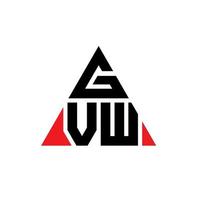 GVW triangle letter logo design with triangle shape. GVW triangle logo design monogram. GVW triangle vector logo template with red color. GVW triangular logo Simple, Elegant, and Luxurious Logo.