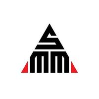 SMM triangle letter logo design with triangle shape. SMM triangle logo design monogram. SMM triangle vector logo template with red color. SMM triangular logo Simple, Elegant, and Luxurious Logo.