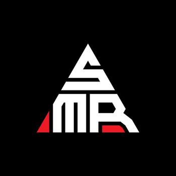SMR triangle letter logo design with triangle shape. SMR triangle logo design monogram. SMR triangle vector logo template with red color. SMR triangular logo Simple, Elegant, and Luxurious Logo.