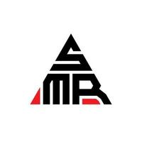 SMR triangle letter logo design with triangle shape. SMR triangle logo design monogram. SMR triangle vector logo template with red color. SMR triangular logo Simple, Elegant, and Luxurious Logo.