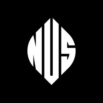 nus diseño de logotipo de letra circular con forma de círculo y elipse. nus letras elipses con estilo tipográfico. las tres iniciales forman un logo circular. vector de marca de letra de monograma abstracto del emblema del círculo nus.
