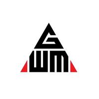 Diseño de logotipo de letra triangular gwm con forma de triángulo. monograma de diseño de logotipo de triángulo gwm. plantilla de logotipo de vector de triángulo gwm con color rojo. logo triangular gwm logo simple, elegante y lujoso.