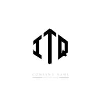 ITQ letter logo design with polygon shape. ITQ polygon and cube shape logo design. ITQ hexagon vector logo template white and black colors. ITQ monogram, business and real estate logo.