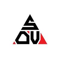 diseño de logotipo de letra triangular sov con forma de triángulo. monograma de diseño de logotipo de triángulo sov. plantilla de logotipo de vector de triángulo sov con color rojo. logotipo triangular sov logotipo simple, elegante y lujoso.