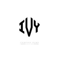 IVY letter logo design with polygon shape. IVY polygon and cube shape logo design. IVY hexagon vector logo template white and black colors. IVY monogram, business and real estate logo.