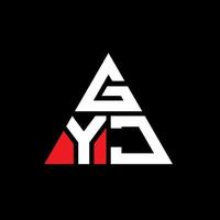 GYJ triangle letter logo design with triangle shape. GYJ triangle logo design monogram. GYJ triangle vector logo template with red color. GYJ triangular logo Simple, Elegant, and Luxurious Logo.
