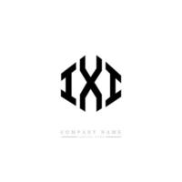 IXI letter logo design with polygon shape. IXI polygon and cube shape logo design. IXI hexagon vector logo template white and black colors. IXI monogram, business and real estate logo.