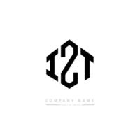 IZT letter logo design with polygon shape. IZT polygon and cube shape logo design. IZT hexagon vector logo template white and black colors. IZT monogram, business and real estate logo.