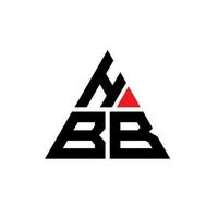 HBB triangle letter logo design with triangle shape. HBB triangle logo design monogram. HBB triangle vector logo template with red color. HBB triangular logo Simple, Elegant, and Luxurious Logo.