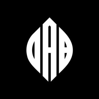 diseño de logotipo de letra de círculo oab con forma de círculo y elipse. letras elípticas oab con estilo tipográfico. las tres iniciales forman un logo circular. vector de marca de letra de monograma abstracto del emblema del círculo oab.