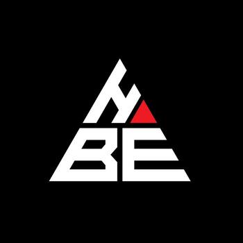 HBE triangle letter logo design with triangle shape. HBE triangle logo design monogram. HBE triangle vector logo template with red color. HBE triangular logo Simple, Elegant, and Luxurious Logo.