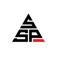 diseño de logotipo de letra triangular ssp con forma de triángulo. monograma de diseño de logotipo de triángulo ssp. plantilla de logotipo de vector de triángulo ssp con color rojo. logo triangular ssp logo simple, elegante y lujoso.