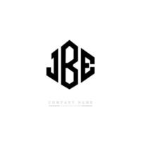 JBE letter logo design with polygon shape. JBE polygon and cube shape logo design. JBE hexagon vector logo template white and black colors. JBE monogram, business and real estate logo.