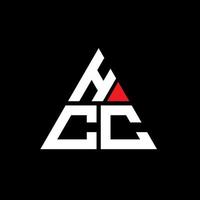 diseño de logotipo de letra de triángulo hcc con forma de triángulo. monograma de diseño de logotipo de triángulo hcc. plantilla de logotipo de vector de triángulo hcc con color rojo. logotipo triangular hcc logotipo simple, elegante y lujoso.