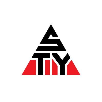 STY triangle letter logo design with triangle shape. STY triangle logo design monogram. STY triangle vector logo template with red color. STY triangular logo Simple, Elegant, and Luxurious Logo.