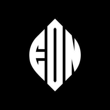 EON circle letter logo design with circle and ellipse shape. EON ellipse letters with typographic style. The three initials form a circle logo. EON Circle Emblem Abstract Monogram Letter Mark Vector. vector