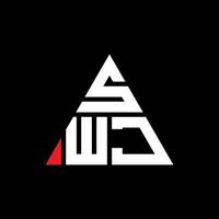 diseño de logotipo de letra triangular swj con forma de triángulo. monograma de diseño del logotipo del triángulo swj. plantilla de logotipo de vector de triángulo swj con color rojo. logotipo triangular swj logotipo simple, elegante y lujoso.