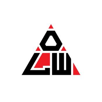 OLW triangle letter logo design with triangle shape. OLW triangle logo design monogram. OLW triangle vector logo template with red color. OLW triangular logo Simple, Elegant, and Luxurious Logo.