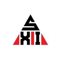 diseño del logotipo de la letra del triángulo sxi con forma de triángulo. monograma de diseño de logotipo de triángulo sxi. plantilla de logotipo de vector de triángulo sxi con color rojo. logotipo triangular sxi logotipo simple, elegante y lujoso.
