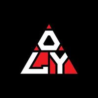 diseño de logotipo de letra de triángulo oly con forma de triángulo. monograma de diseño de logotipo de triángulo oly. plantilla de logotipo de vector de triángulo oly con color rojo. oly logo triangular logo simple, elegante y lujoso.