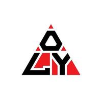 diseño de logotipo de letra de triángulo oly con forma de triángulo. monograma de diseño de logotipo de triángulo oly. plantilla de logotipo de vector de triángulo oly con color rojo. oly logo triangular logo simple, elegante y lujoso.