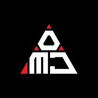 Diseño de logotipo de letra triangular omj con forma de triángulo. monograma de diseño del logotipo del triángulo omj. plantilla de logotipo de vector de triángulo omj con color rojo. logotipo triangular omj logotipo simple, elegante y lujoso.